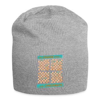 Die ORANGE Bewegung ... und CHECKMATE - Ritter - Jersey-Beanie - Grau meliert - Vorne