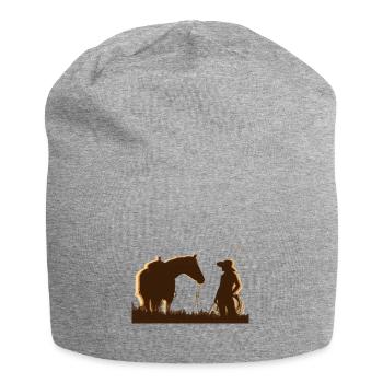 Western girl - Jersey-Beanie - Grau meliert - Vorne