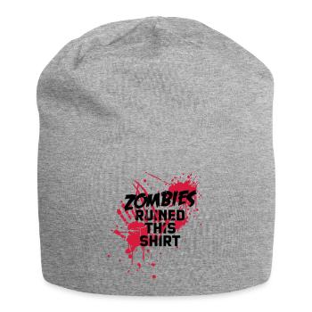 zombies runied this shirt - zombie blutflecken - Jersey-Beanie - Grau meliert - Vorne