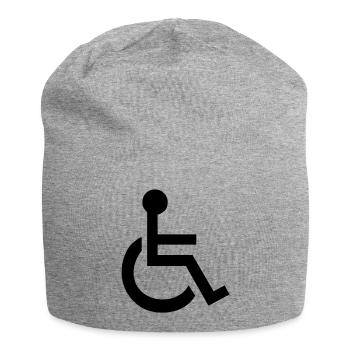 Disabled Wheelchair Symbol - Jersey Beanie - heather grey - Front