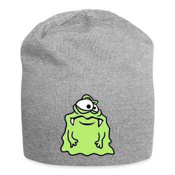 glibber mucus disgusting slimy face head mons - Jersey Beanie - heather grey - Front