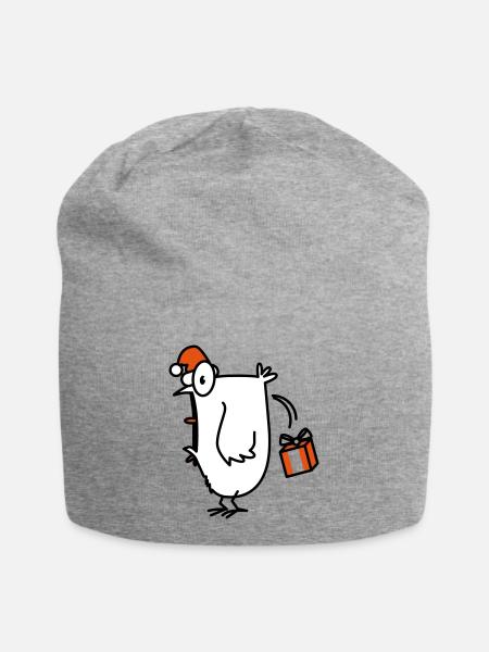 christmas chick verrücktes Huhn - Jersey-Beanie - Grau meliert