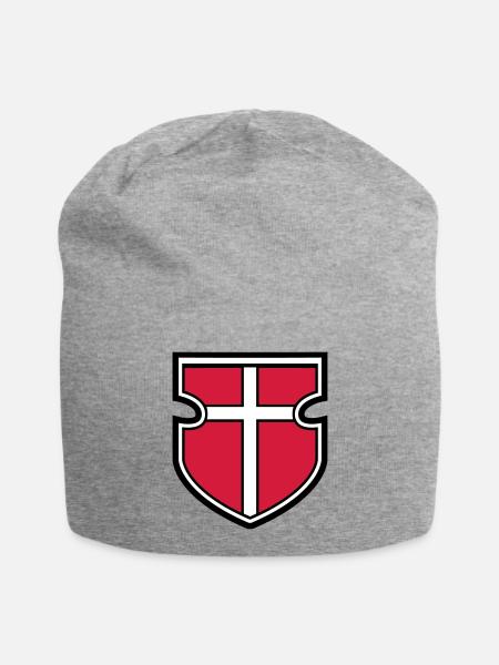 blason bouclier chevalier croisade croisade croix aller - Bonnet en jersey - gris chiné