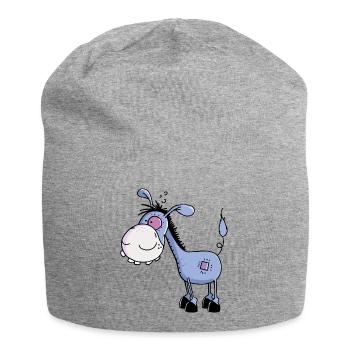 Esel - Langohresel - Eselchen - Jersey-Beanie - Grau meliert - Vorne