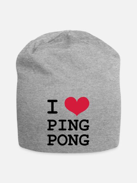 I Love Ping Pong - Gorro holgado de tela de jersey - gris jaspeado