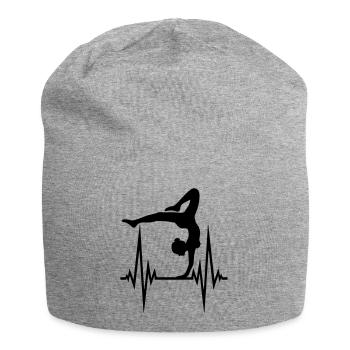 puls yoga herzschlag frequenz frau gymnastik sport - Jersey-Beanie - Grau meliert - Vorne