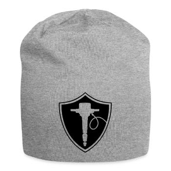 presslufthammer_schild - Jersey-Beanie - Grau meliert - Vorne