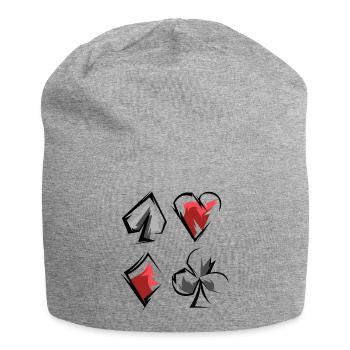 Skat Poker Rummy Cards Game Suits Heart of Spades Caro - Jersey Beanie - heather grey - Front