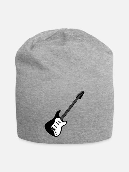 e-Gitarre Symbol Musik Gitarren Musiker Band icon - Jersey-Beanie - Grau meliert