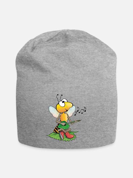singende Biene - Jersey-Beanie - Grau meliert