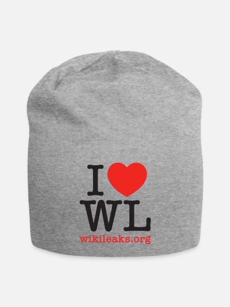 Ich liebe WikiLeaks - Jersey-Beanie - Grau meliert