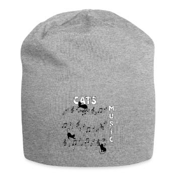 Katzen Musik - Jersey-Beanie - Grau meliert - Vorne