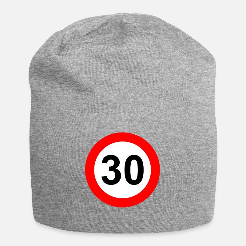 Road sign speed limit 30 - Jersey Beanie - heather grey