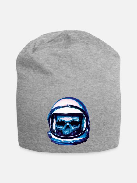 Astronaut Skull - Jersey-Beanie - Grau meliert