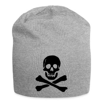 Drapeau pirate Crâne avec os croisés - Bonnet en jersey - gris chiné - Devant