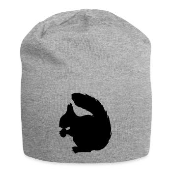 Écureuil avec figure d’ombre de noix - Bonnet en jersey - gris chiné - Devant