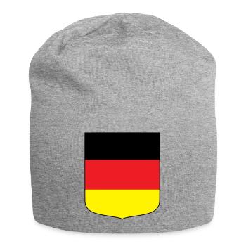 Deutschland (schwarzer Rand) - Jersey-Beanie - Grau meliert - Vorne