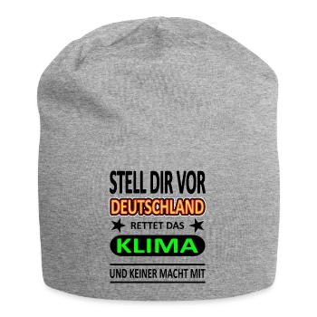 Deutschland rettet das Klima - Version 1-Satire - Jersey-Beanie - Grau meliert - Vorne