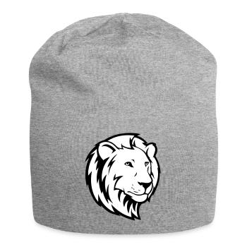 lion - Bonnet en jersey - gris chiné - Devant