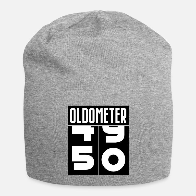 Oldometer 50. Geburtstag - Jersey-Beanie - Grau meliert