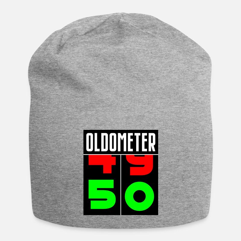 Oldometer 50. Geburtstag - Jersey-Beanie - Grau meliert