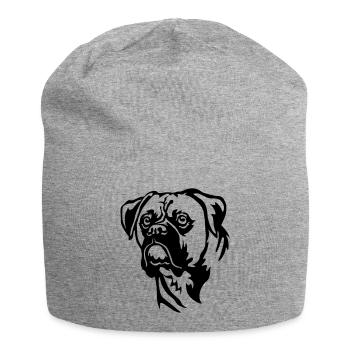 Tête de boxeur - Bonnet en jersey - gris chiné - Devant