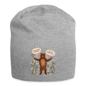 Save the planet... - Jersey Beanie - heather grey - Front