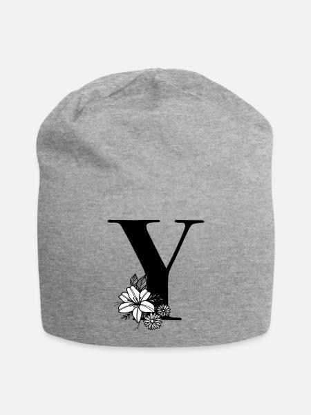 Buchstabe Y - Jersey-Beanie - Grau meliert