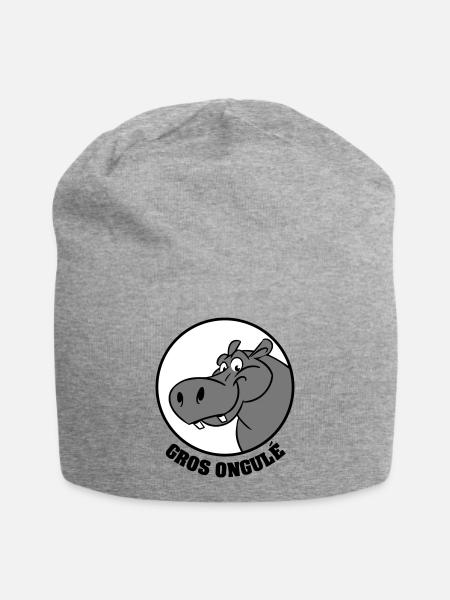 Hippo Texte - Bonnet en jersey - gris chiné