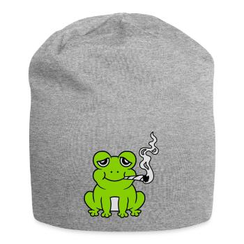 Bekiffter Weed Joint Frosch - Jersey-Beanie - Grau meliert - Vorne