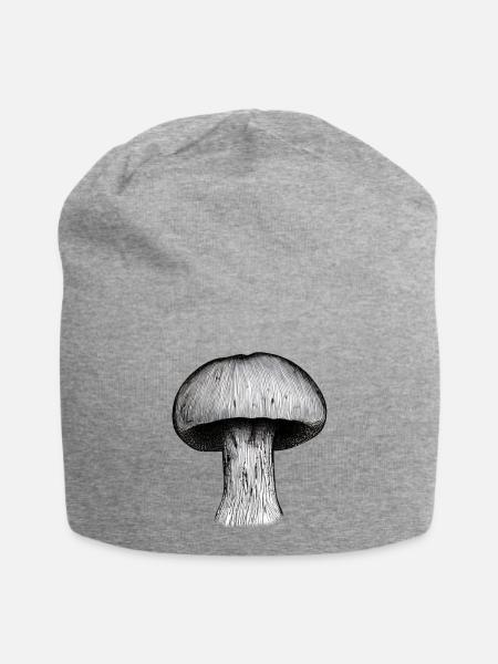 Pilz Pilze Giftpilze Mykologie erdig natürlich 4 - Jersey-Beanie - Grau meliert