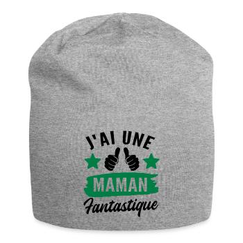 j ai une maman fantastique - Bonnet en jersey - gris chiné - Devant