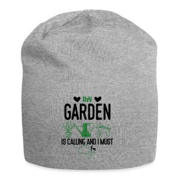 Gardener in the garden Hobby gardener cares for plants - Jersey Beanie - heather grey - Front
