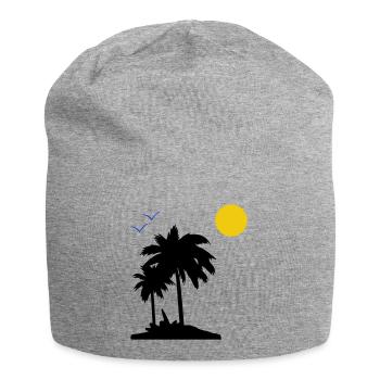 Palmiers - Bonnet en jersey - gris chiné - Devant