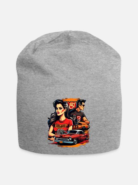 VALEEWEAR - Ein brutales Paar im Retro-Stil - Jersey-Beanie - Grau meliert