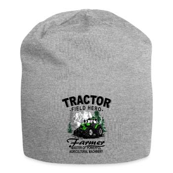 Traktor - Schlepper - Landwirt - Bauer - Jersey-Beanie - Grau meliert - Vorne