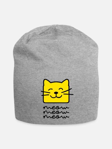 Miau, Miau, - Jersey-Beanie - Grau meliert