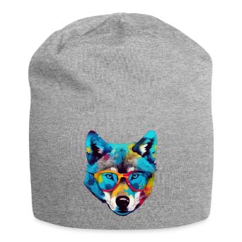 Bil the spectacled wolf - Jersey Beanie - heather grey - Front
