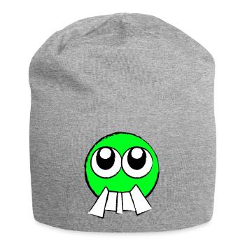 Face (color freely selectable) - Jersey Beanie - heather grey - Front