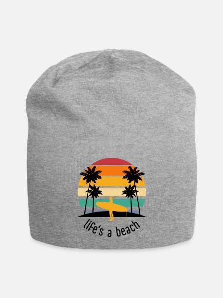Life's a beach - Jersey-Beanie - Grau meliert