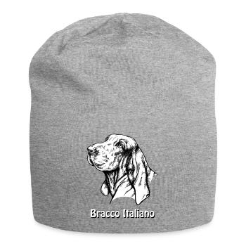 Bracco Italiano Portrait mit Text - Jersey-Beanie - Grau meliert - Vorne