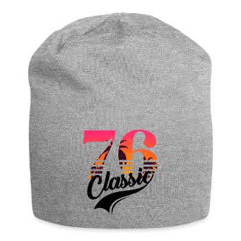 Jahrgang 1976-76. Geburtstag - Jersey-Beanie - Grau meliert - Vorne