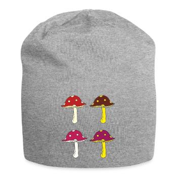 Amanites tue-mouches colorées - Bonnet en jersey - gris chiné - Devant