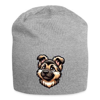 German Shepherd Cute Dog Puppy Design - Jersey Beanie - heather grey - Front