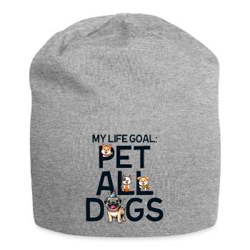 Mein Lebensziel ist es, alle Hunde zu streicheln - Jersey-Beanie - Grau meliert - Vorne