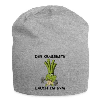 Der krasseste Lauch im Gym | Fitness, Training - Jersey-Beanie - Grau meliert - Vorne