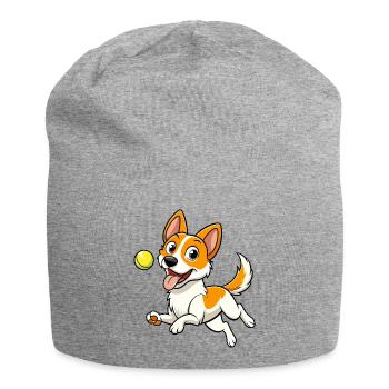 Energischer Spielzeug Foxterrier holen Tennisball Kunst - Jersey-Beanie - Grau meliert - Vorne
