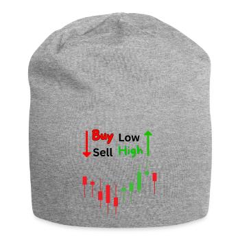 Buy Low Sell High Geschenkidee Trader Broker Forex - Jersey-Beanie - Grau meliert - Vorne