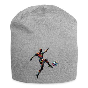 dynamischer Fußballspieler spielt Fußball - Jersey-Beanie - Grau meliert - Vorne