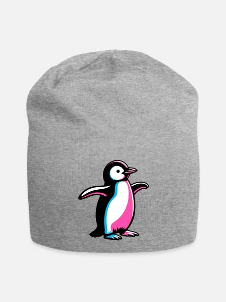 Pinguin - Jersey-Beanie - Grau meliert
